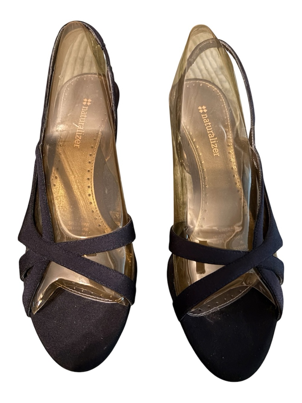 Naturalizer Black Crisscross Slingback Heels